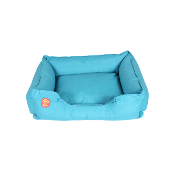 Cama Para Pet G 70x60 Azul Petróleo Estampada Cachorrinhos